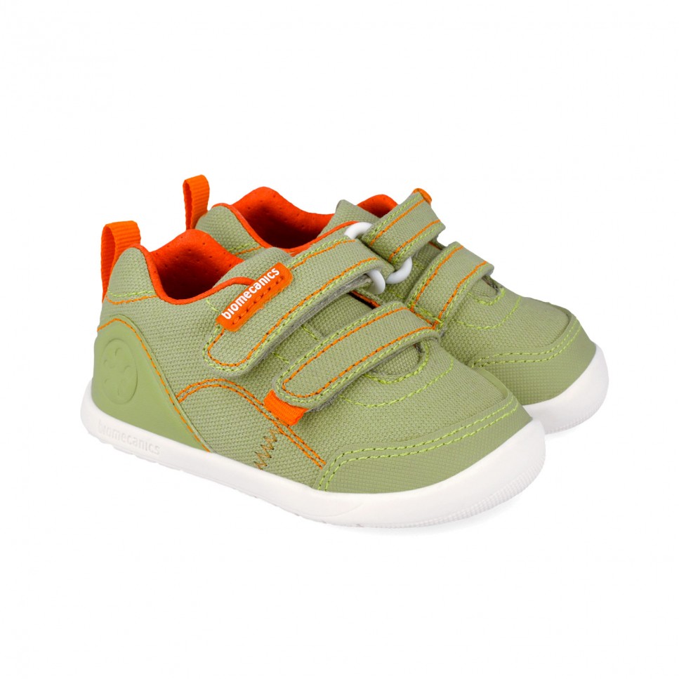 Zapatillas de lona Barefoot verdes para primeros pasos de niño 262190-B442
