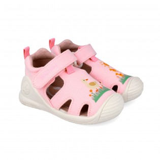 Sandalias de lona rosas...